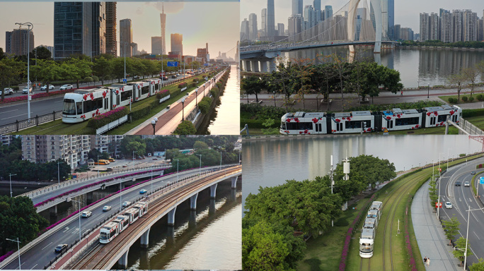 2022广州有轨电车地铁最新航拍