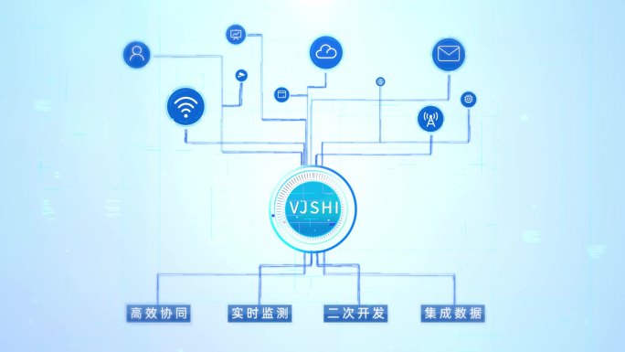 科技感白色干净层级分类架构MG模板