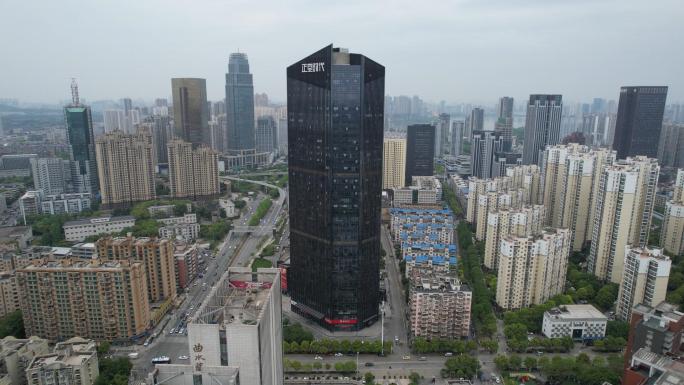 武汉正堂时代大楼4k航拍视频素材
