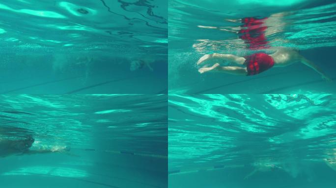 水下摄影男子游泳