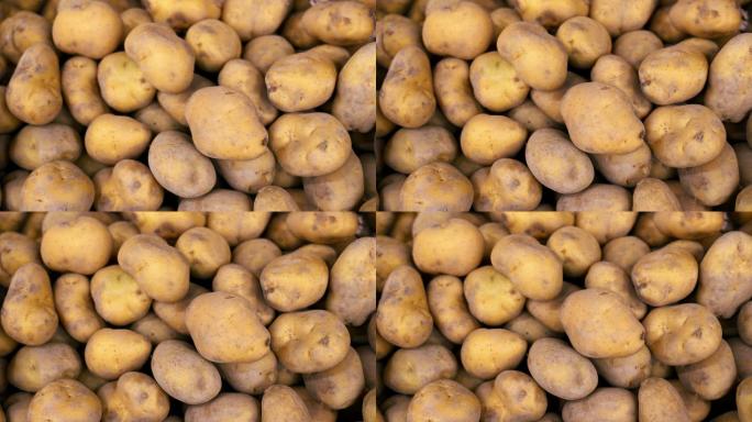 4K正版-超市码放的土豆马铃薯视频素材