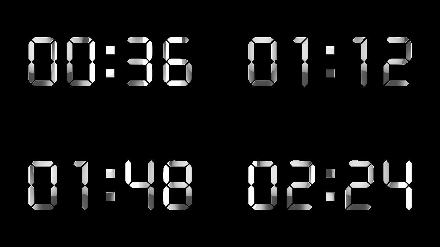 4K银白色液晶数字顺数3分钟通道