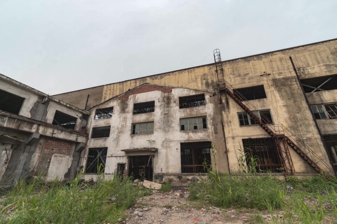 杭州工业老厂房外景延时摄影