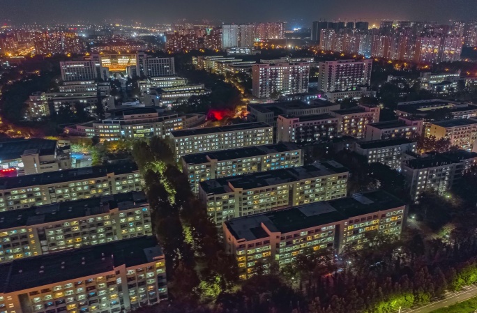 山东理工大学航拍夜景