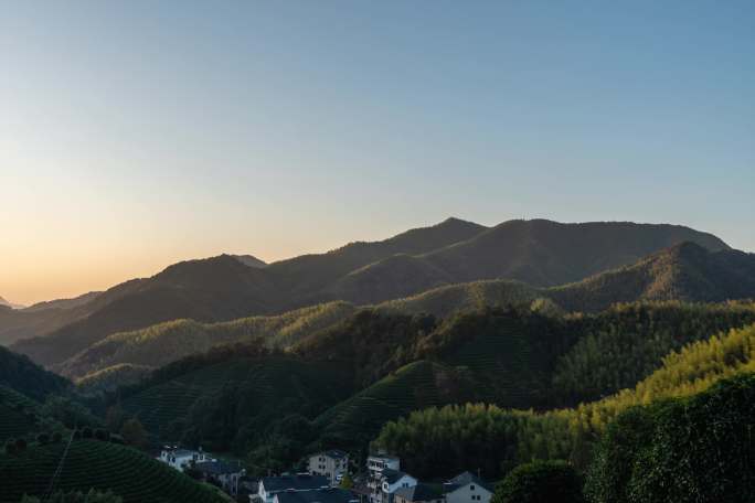 杭州余杭径山小古城村延时实拍茶山