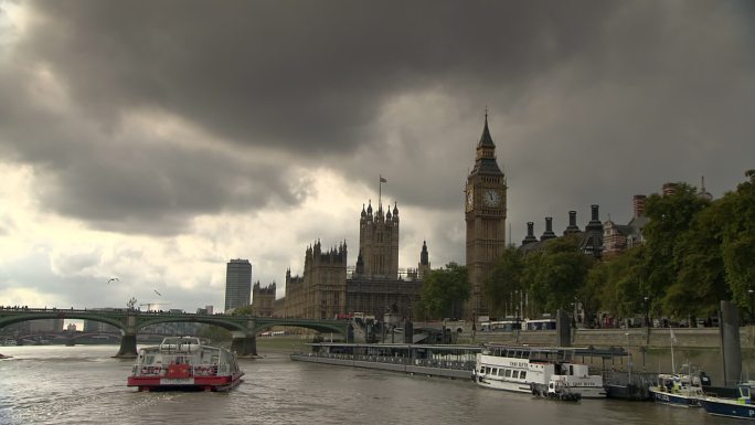 伦敦标志性建筑 大本钟 泰晤士河