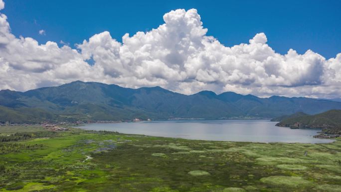 泸沽湖航拍延时