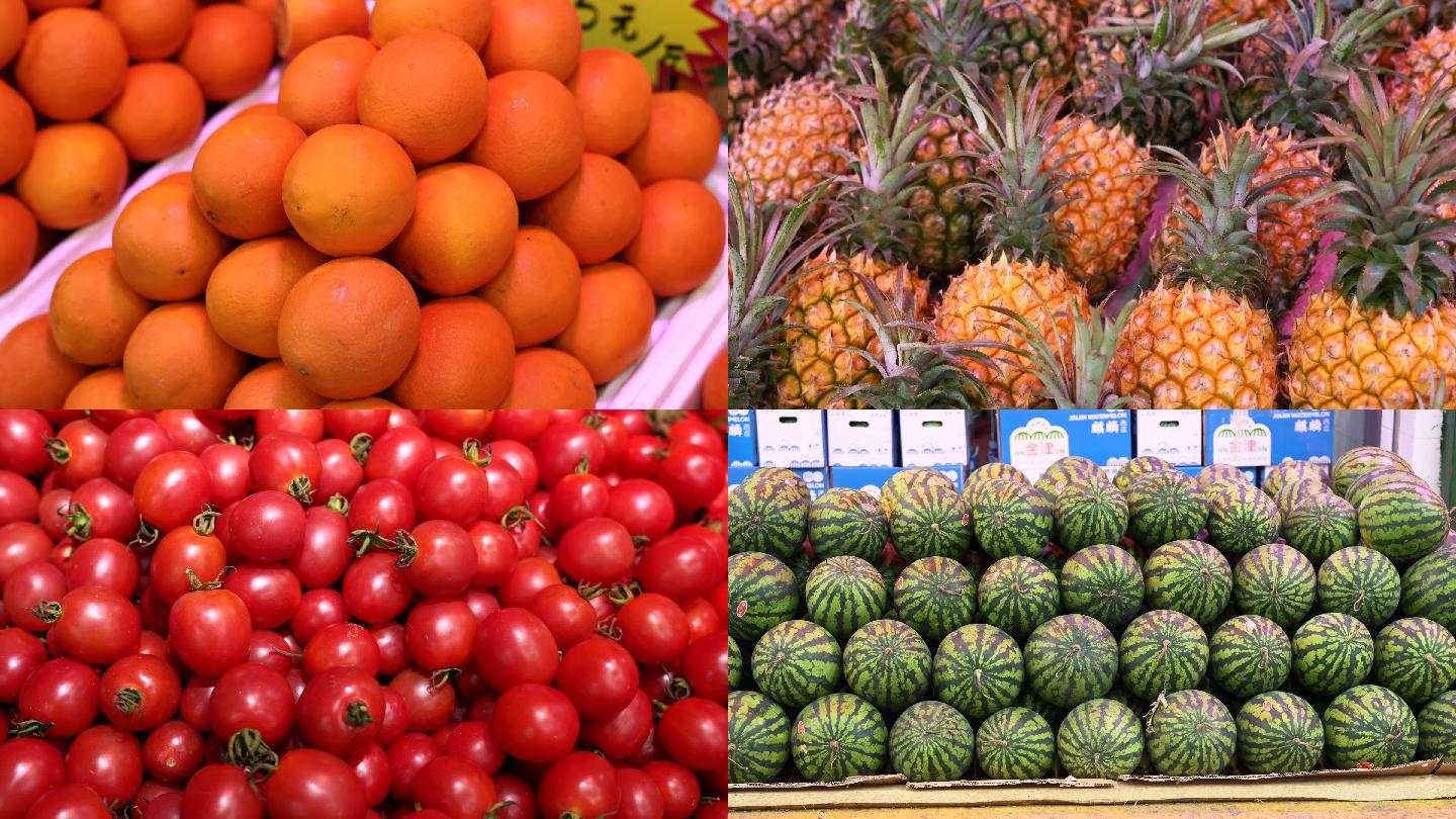 4K合集-超市摆放整齐的水果视频素材