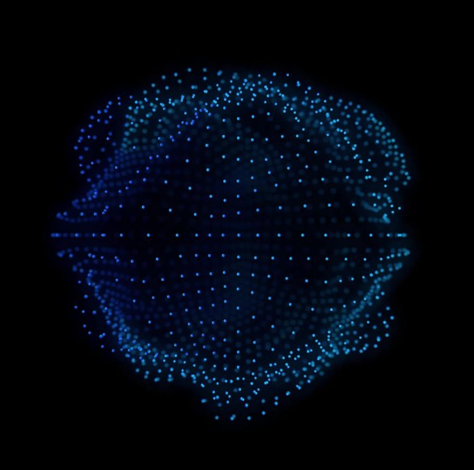 全息粒子波动球体 循环动画
