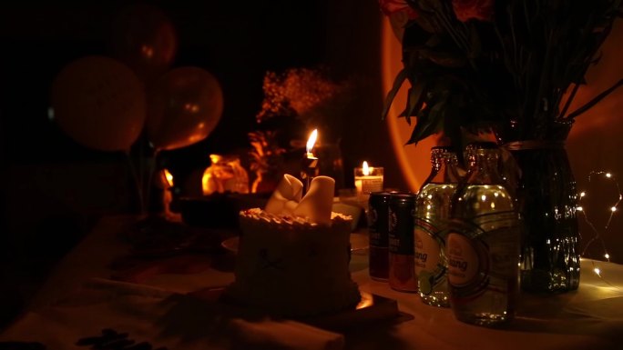 生日派对生日晚宴吹蜡烛