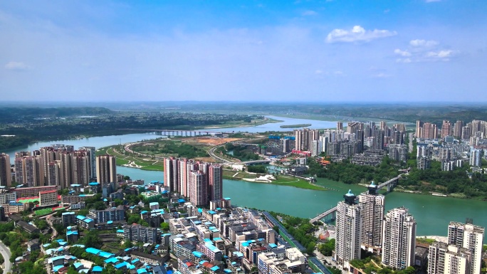 4k原创航拍重庆潼南城市素材