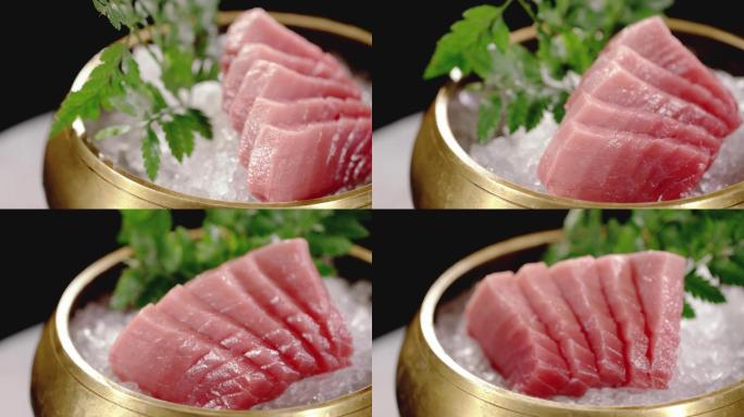 日本料理金枪鱼刺身展示