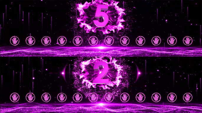 3-15个手掌宽屏粉紫色5秒启动AE模板