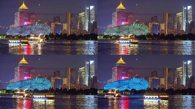 4K 沈阳宣传片浑河夜景超清浑河夜航