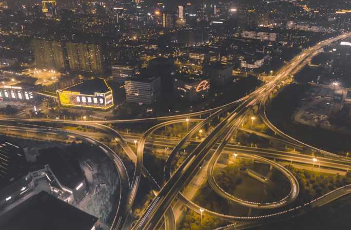 杭州城市夜景-中兴路立交桥延时