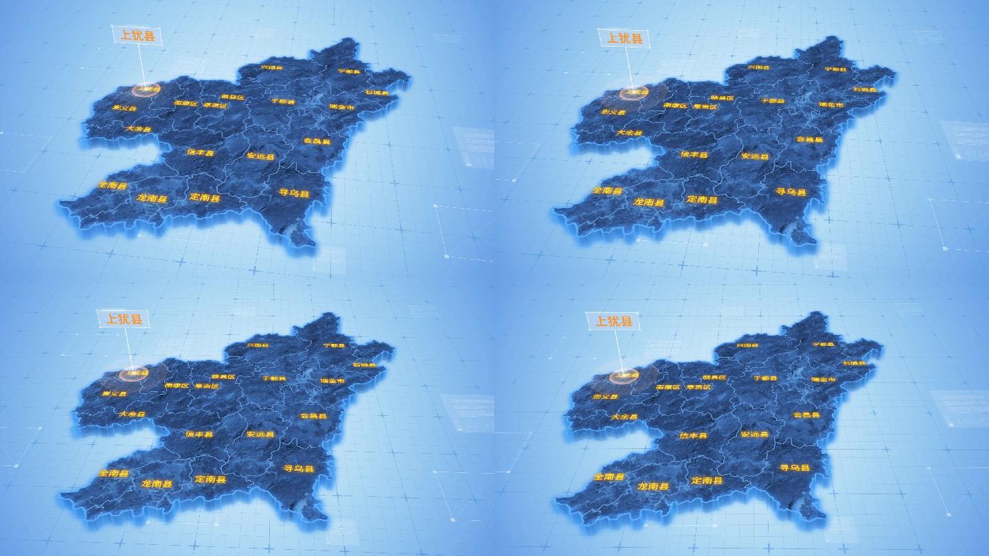 赣州上犹县三维科技地图