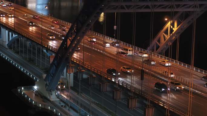 4k航拍杭州复兴大桥夜景