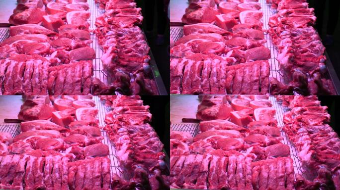 4K正版-超市摆放整齐的肉类视频素材