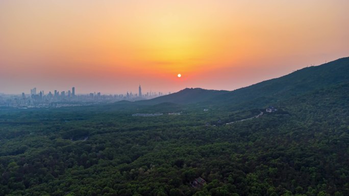 南京紫金山日落延时