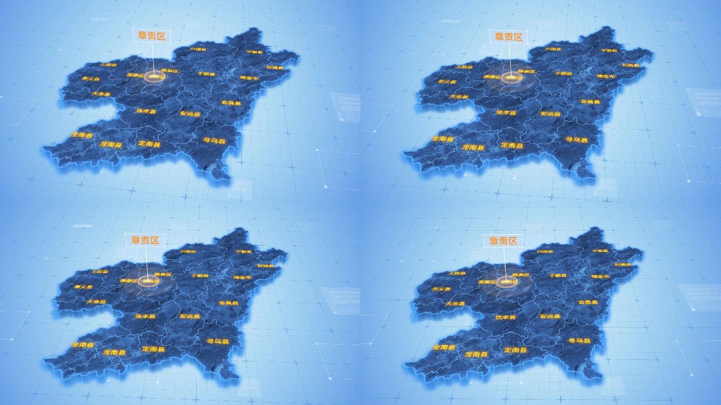 赣州市章贡区三维科技地图ae模板