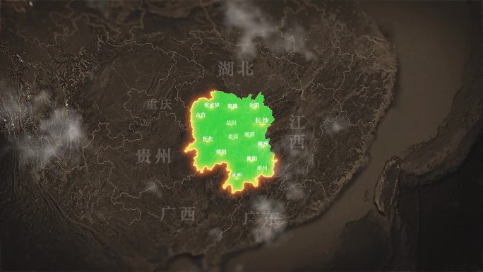 湖南复古历史地图ae模板