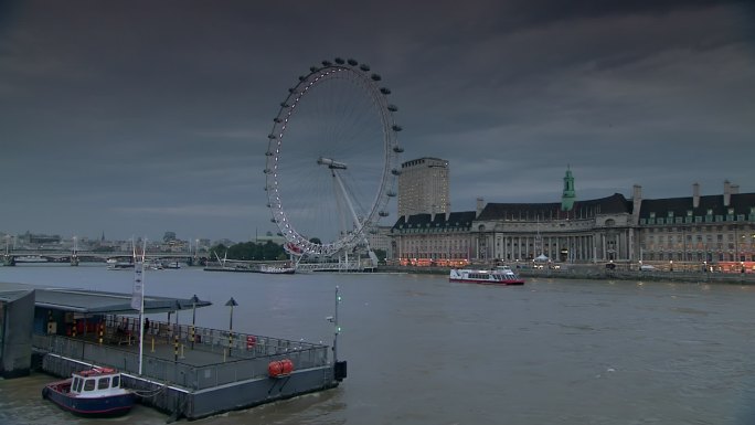 国外城市桥梁和摩天轮 英国伦敦 伦敦眼