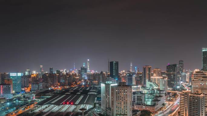 上海大都市夜景延时摄影