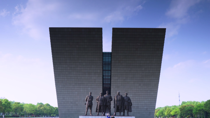 4K航拍大气恢宏唯美壮观的渡江战役纪念馆
