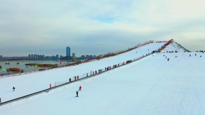 银川阅海滑雪场航拍4K