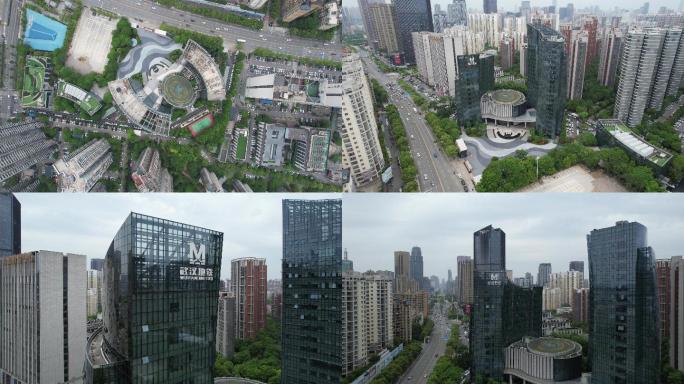 武汉地铁大楼4k航拍视频素材