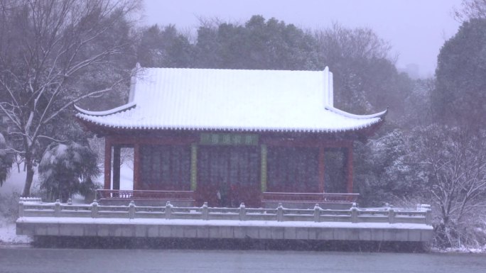 瞻园古建筑古代园冬天下雪天雪天C004
