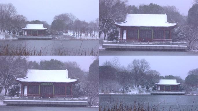瞻园古建筑古代园冬天下雪天雪天C004
