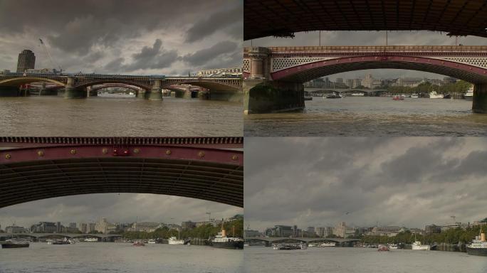 轮船在河上航行 英国伦敦 泰晤士河