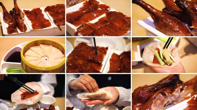 北京烤鸭春饼吃烤鸭