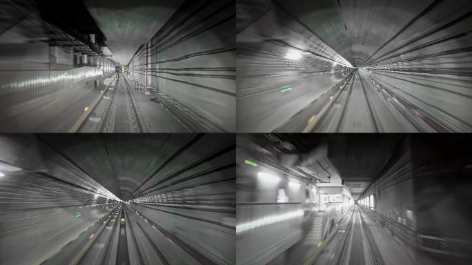 【4k原创】中国地铁隧道司机视角穿梭