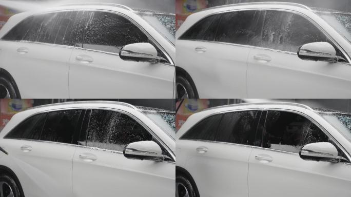 4K实时拍摄，汽车美容店洗车视频