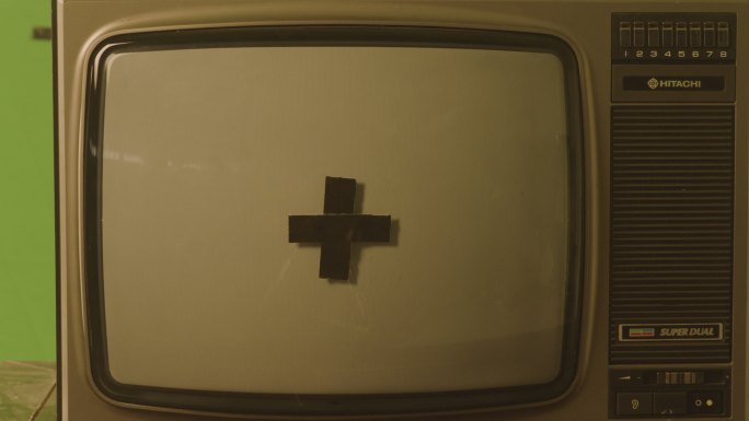 90年代老式电视机绿幕抠像可合成