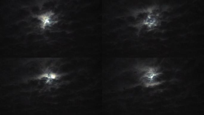 云层里的月亮