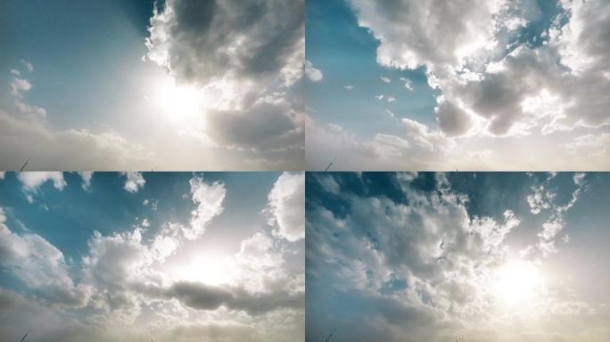阳光穿透云层延时摄影4K