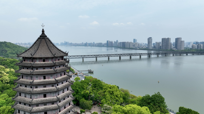 4K杭州六和塔钱塘江一桥