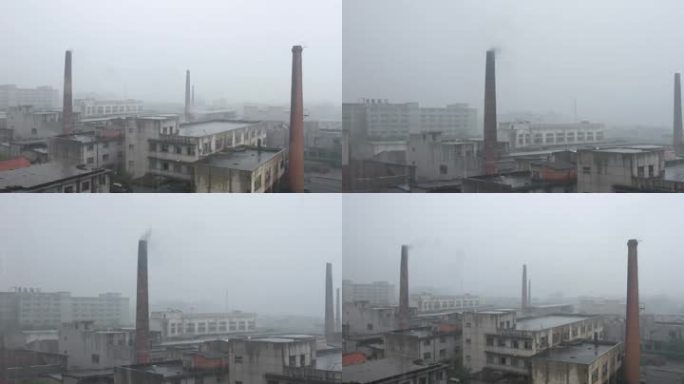 雨中的老厂区