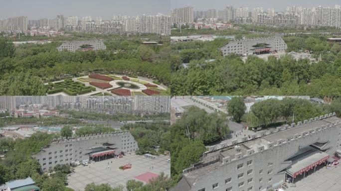 4K-log-航拍洛阳隋唐城遗址植物园