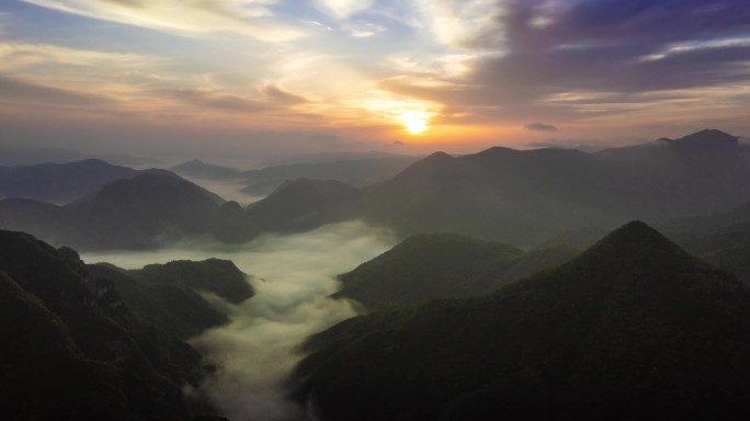 山顶日出云海延时