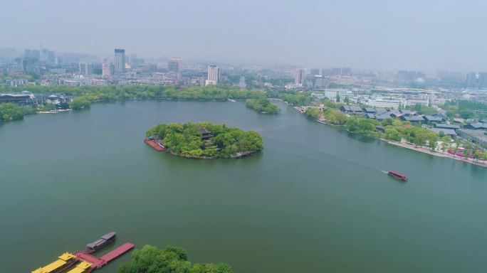 嘉兴南湖4k航拍视频素材