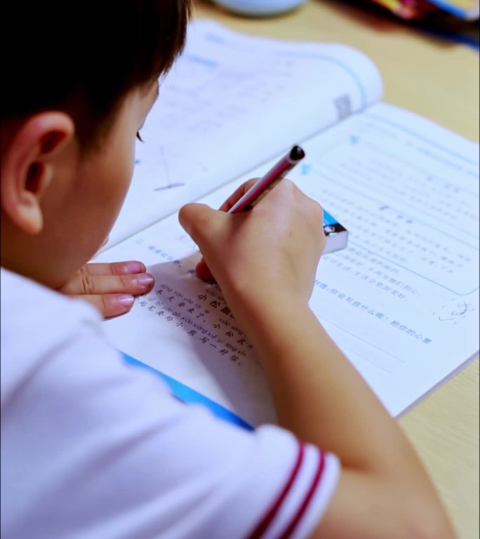 亚洲小学生在学习功课