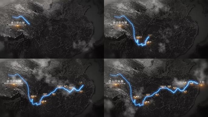 长江线路图地图AE模板