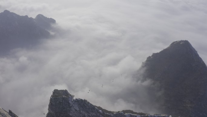 【4K超高清】华山西峰索道航拍