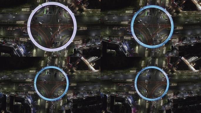 【正版4K素材】龙华大和环形天桥航拍