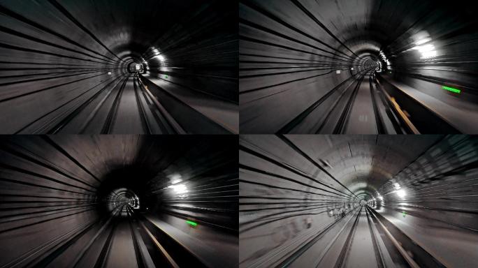 中国地铁隧道司机视角穿梭