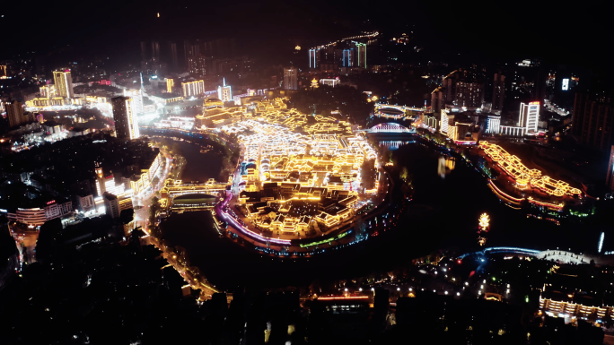 铜仁古城中南门古城夜景